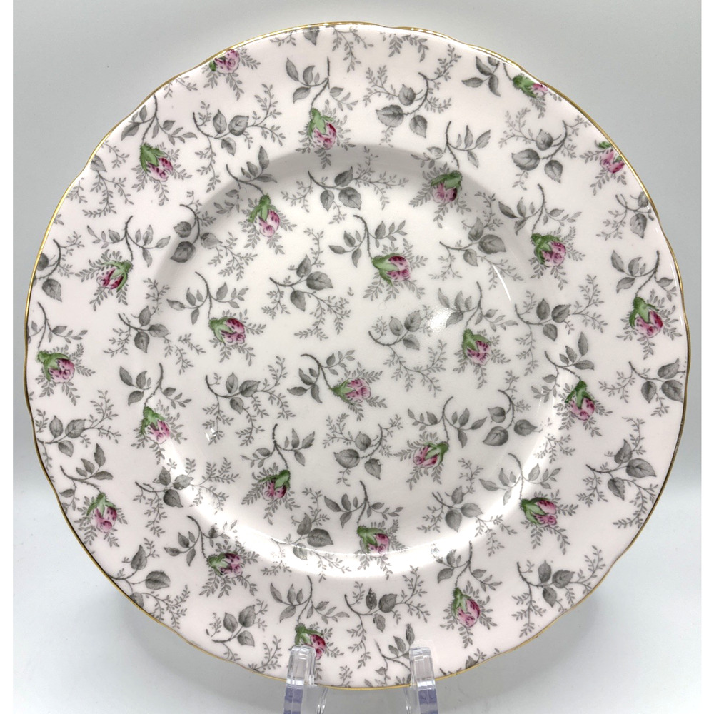 Vintage Tuscan Pink Rosebud Chintz 8 1/2" Salad Plate Fine Bone China England
